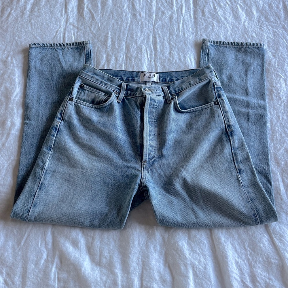 EUC AGOLDE Riley high rise straight crop jeans